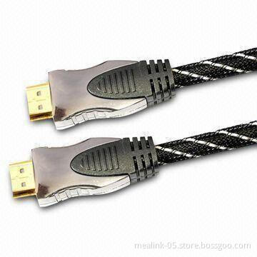 HDMI Cable with Metal Casing and Gold-plated Connector, Contact Resistance of 2 Ohms Maximum